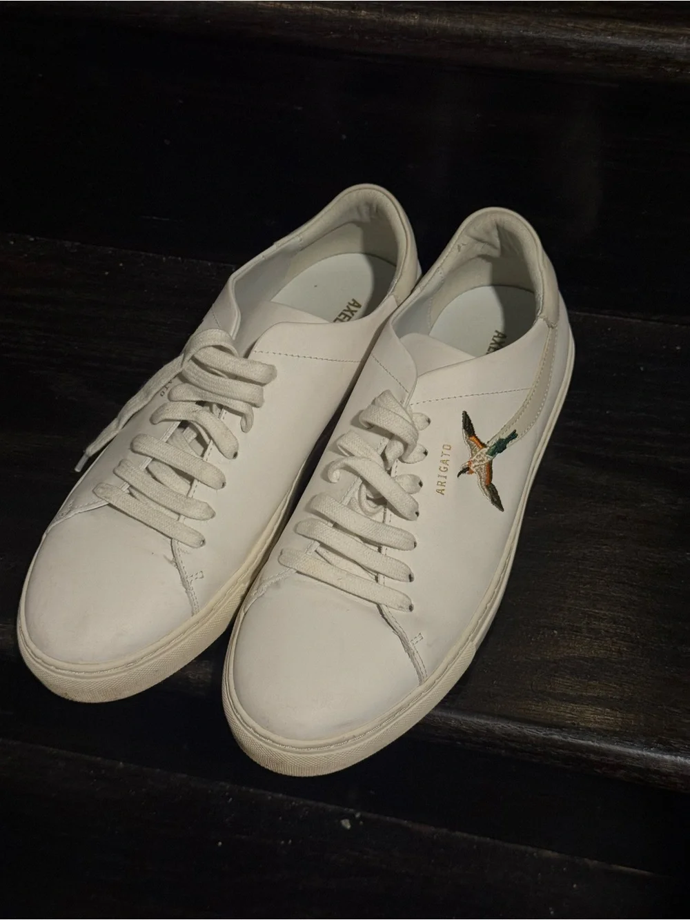 Axel Arigato White Leather Low-Top Sneakers with Embroidered logo